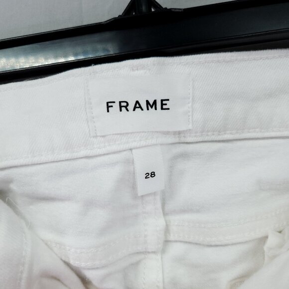 Frame Jeans Womens Size 28 White Denim Le Garcon Tapered Leg Crop 27" - Picture 11 of 14